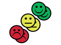 Magneet smiley 25mm 2x geel 2x groen 2x rood