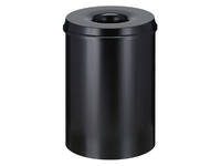 Papierbak met vlamdover Vepabins 30liter Ø33.5cm zwart