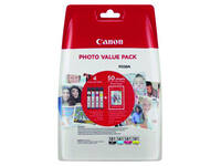Inktcartridge Canon CLI-581 4 kleuren + papier