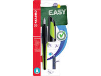Vulpen STABILO Easybuddy rechtshandig M zwart/lime blister à 1 stuk