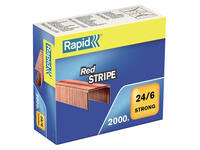 Nieten Rapid Nieten Rapid 24/6 verkoperd red stripe 2000 stuks