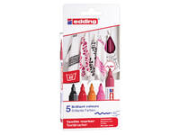 Textielmarker edding 4500 rond 2-3mm warm assorti 5 stuks
