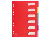 Tabbladen Exacompta 225x297mm 11-gaats 6-delig assorti PP
