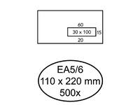 Envelop Quantore 110x220mm venster 3x10cm rechts zelfklevend 500 stuks