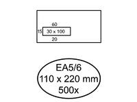 Envelop Quantore 110x220mm venster 3x10cm links zelfklevend 500 stuks