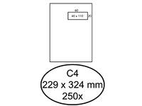 Envelop Hermes akte C4 229x324mm venster rechts 4x11cm zelfklevend wit doos à 250 stuks