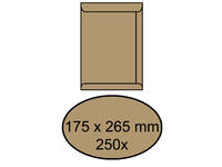 Envelop akte IEZZY 175x265mm zelfklevend 90gr bruin 250 stuks