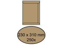 Envelop IEZZY akte 230x310mm zelfklevend 90gr bruin 250 stuks