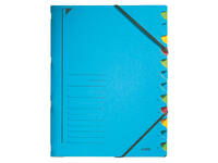 Sorteermap Leitz 12 tabbladen karton blauw