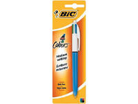 Balpen Bic 4kleuren medium lichtblauw blister à 1 stuk