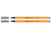 Fineliner STABILO point 88/96 fijn donkergrijs