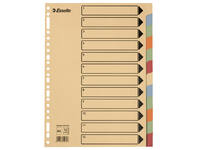 Tabbladen Esselte Premium A4 10-delig karton 23-rings assorti