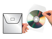 Cd/dvd Hoes Djois 127x127mm met klep zelfklevend transparant 100 stuks
