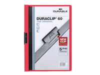 Klemmap Durable Duraclip A4 6mm 60 vellen rood