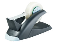 Tapehouder Vegas met taperol 19mmx33m zwart/grijs