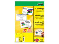 Visitekaart Sigel 85x55mm blanco 190gr  afgeronde hoeken wit 100 stuks