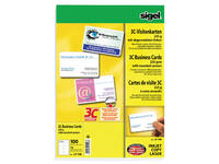 Visitekaart Sigel 85x55mm blanco 225gr ronde hoeken wit 100 stuks